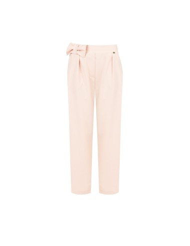 Pantaloni A Sigaretta In Misto Viscosa Con Fiocco In Vita Ed Elasti...
