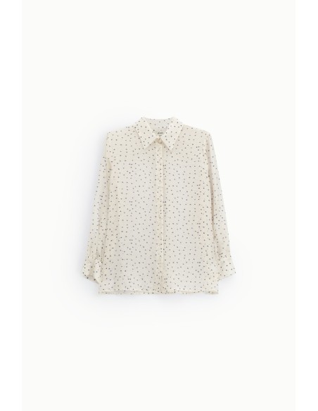 Camisa Regular Fit às Bolinhas com Mangas Compridas Dixie