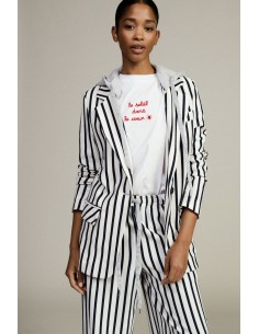 Blazer Às Riscas Com Capuz E Fecho De Botão Dixie
