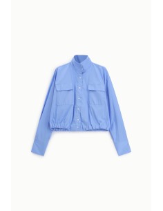 Camisa Cropped com Bolsos Frontais e Gola Alta Dixie 2
