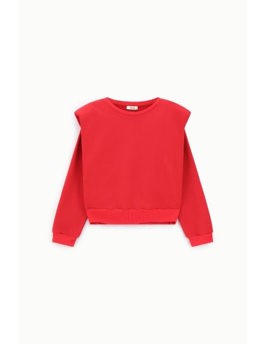 Sweatshirt Gola Redonda Ombros Estruturados Bainha Elástica Dixie