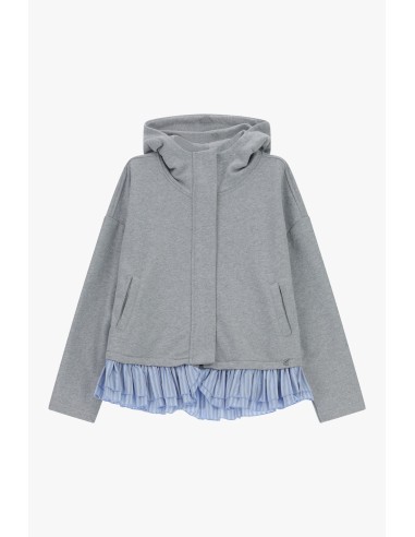 Sweatshirt Com Capuz E Babado Plissado Dixie