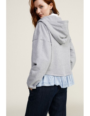 Sweatshirt com capuz e folho plissado Dixie