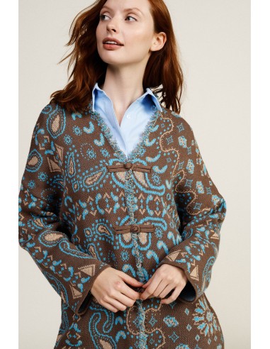 Cardigan com fecho tipo alamari e bolsos frontais Dixie