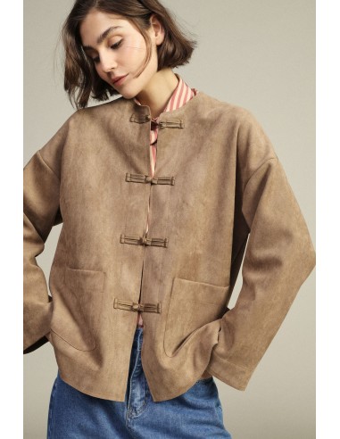 Casaco-camisa com fecho oriental e bolsos aplicados Dixie