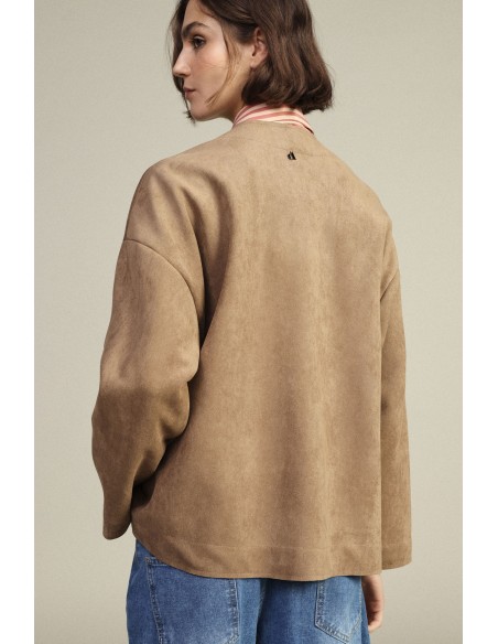 Casaco-camisa com fecho oriental e bolsos aplicados Dixie