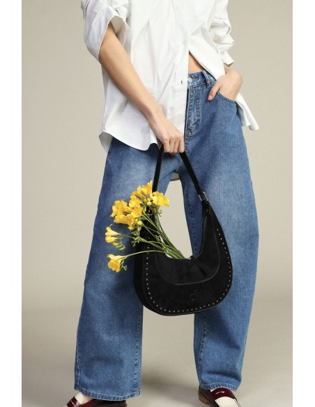 Mala Hobo com Detalhes Metálicos Dixie