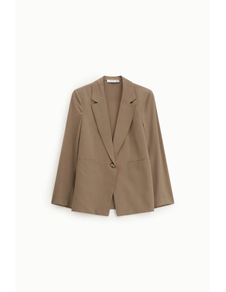 Blazer de corte regular, de um só peito, com bolsos frontais Please