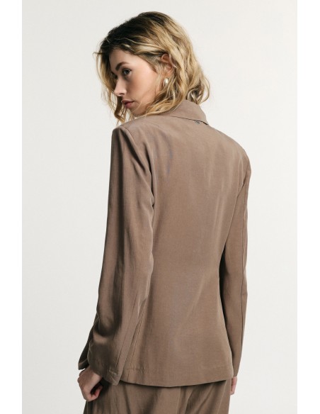 Blazer de corte regular, de um só peito, com bolsos frontais Please