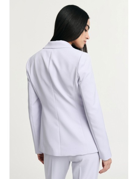 Blazer de um só peito com grande flor decorativa Please
