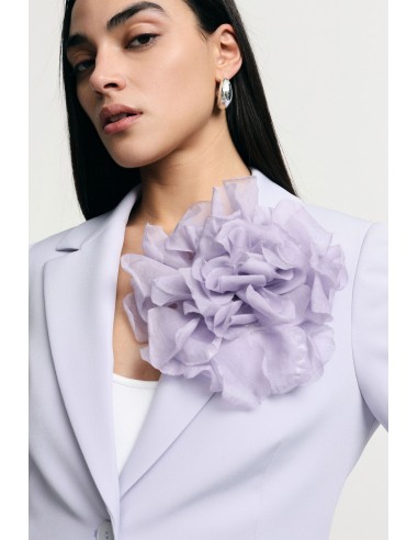 Blazer de um só peito com grande flor decorativa Please