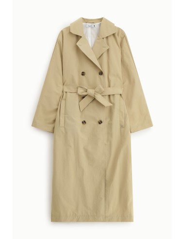 Trench coat longo com cinto e botões Please