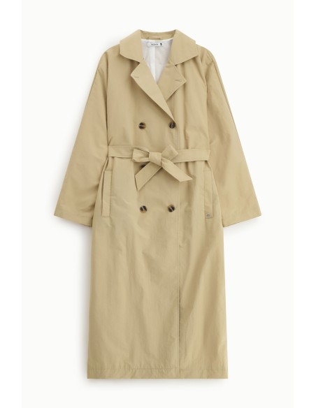 Trench coat longo com cinto e botões Please