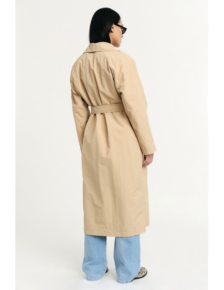 Trench coat longo com cinto e botões Please