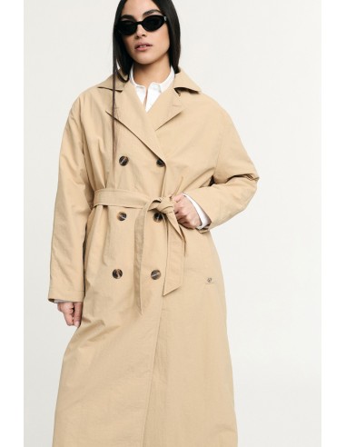Casaco trench longo com cinto e botões Please