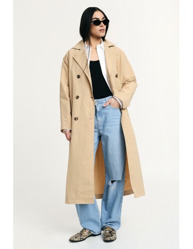 Trench Coat Longo com Cinto e Botões Please