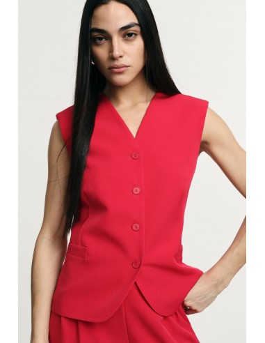 Colete Decote em V com Bolsos Embutidos Please