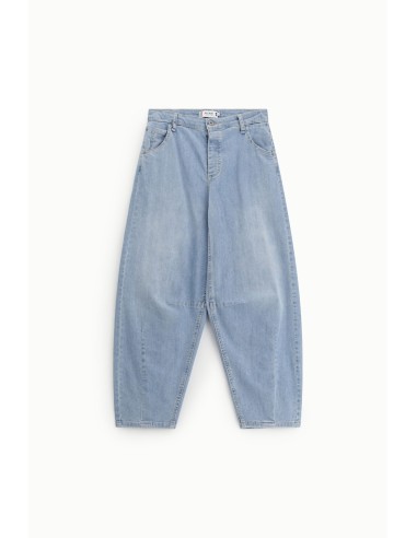 Jeans Baloon Fit Cintura Média com Lavagem Clara Please