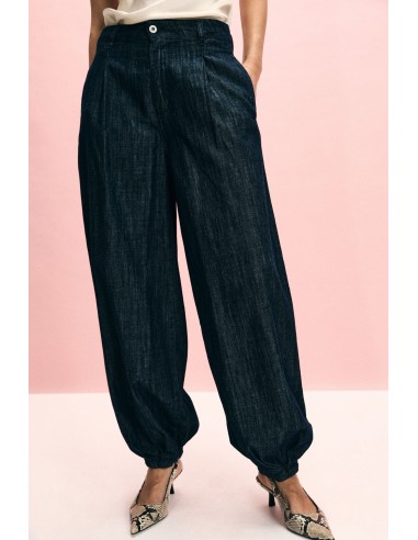 Jeans Escuros Baloon Fit Com Barra Elástica Please