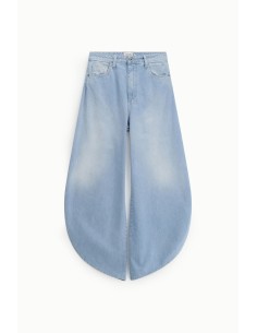 Jeans de perna larga arredondada com fendas laterais Please 2