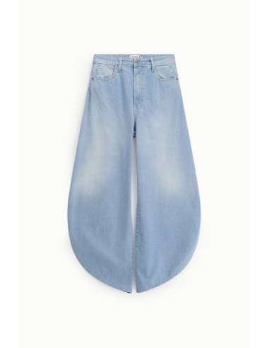 Jeans de Perna Larga Arredondada com Fendas Laterais Please