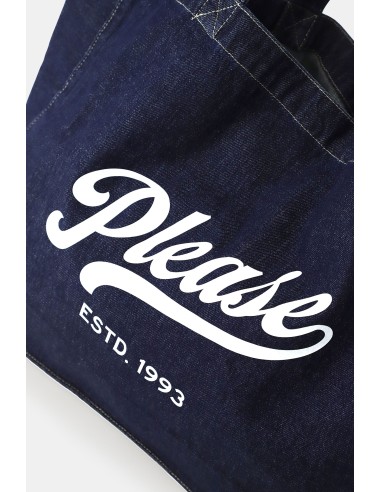 Saco shopper amplo com estampa frontal e logótipo Please