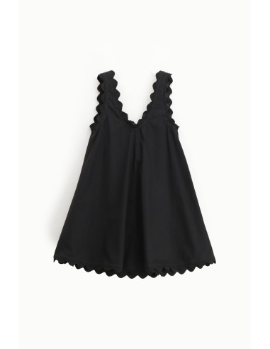 Vestido curto sem mangas com contorno ondulado Dixie