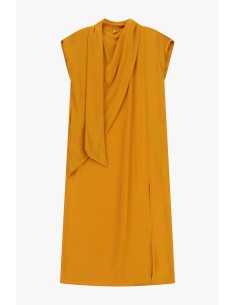 Vestido longo sem mangas com drapeado assimétrico Dixie 2