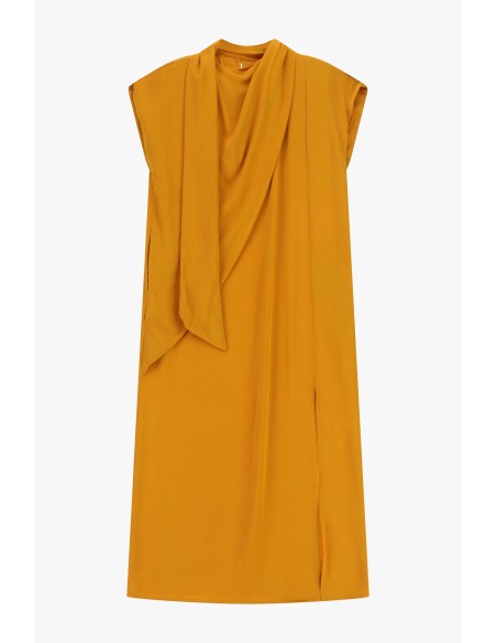 Vestido Longo Sem Mangas Com Drapeado Assimétrico Dixie