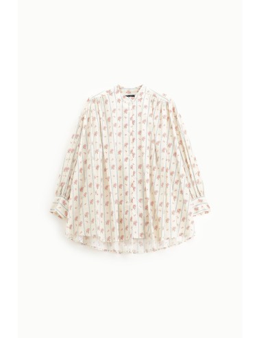 Camisa ampla floral com gola à coreana Dixie
