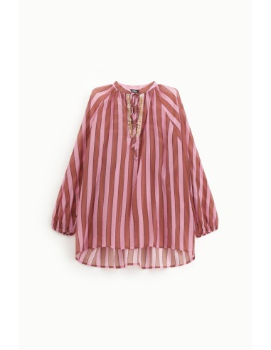 Camisa longa às riscas com tiras Dixie