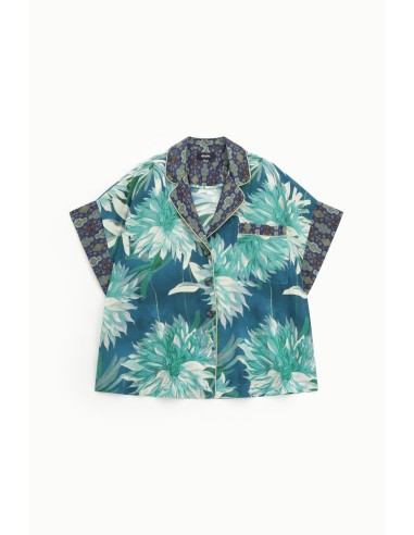 Camisa com motivo floral e bolso Dixie