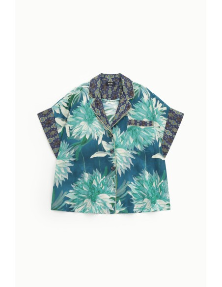 Camisa com motivo floral e bolso Dixie