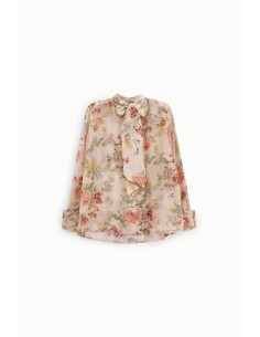 Camisa Estampa Floral, Gola com Laço, Mangas Compridas Dixie 2