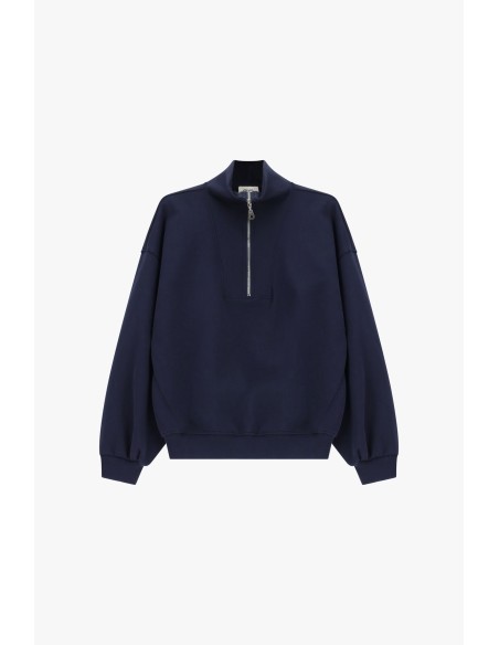 Sweatshirt com fecho, gola alta, corte amplo Dixie