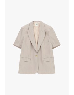 Blazer Mangas Curtas De Um Só Peito Com Bolsos de Aba Dixie