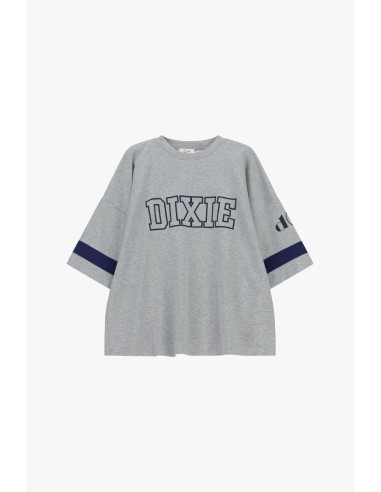 T-shirt ampla com estampado frontal e detalhes em contraste Dixie