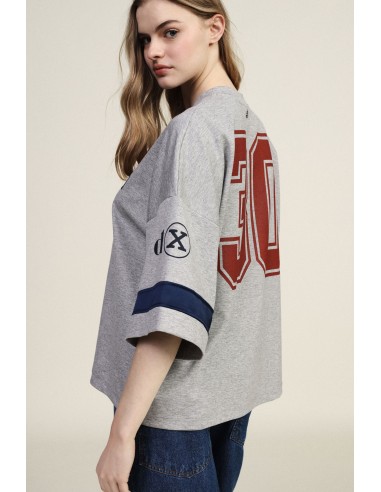 T-Shirt ampla com estampa frontal e detalhes em contraste Dixie