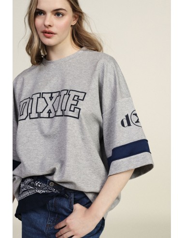 T-shirt ampla com estampa frontal e detalhes em contraste Dixie